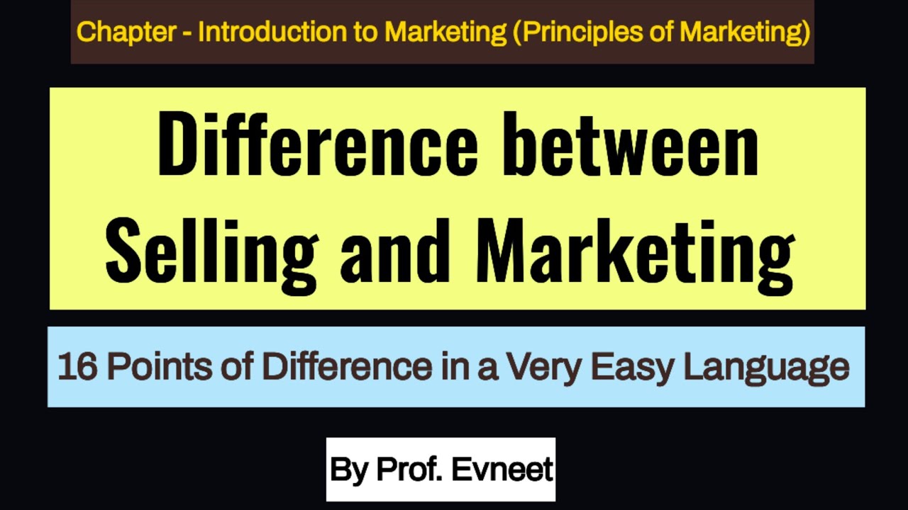 3|Difference between Marketing and Selling|Marketing vs.Selling|in hindi|Marketing & Selling Concept