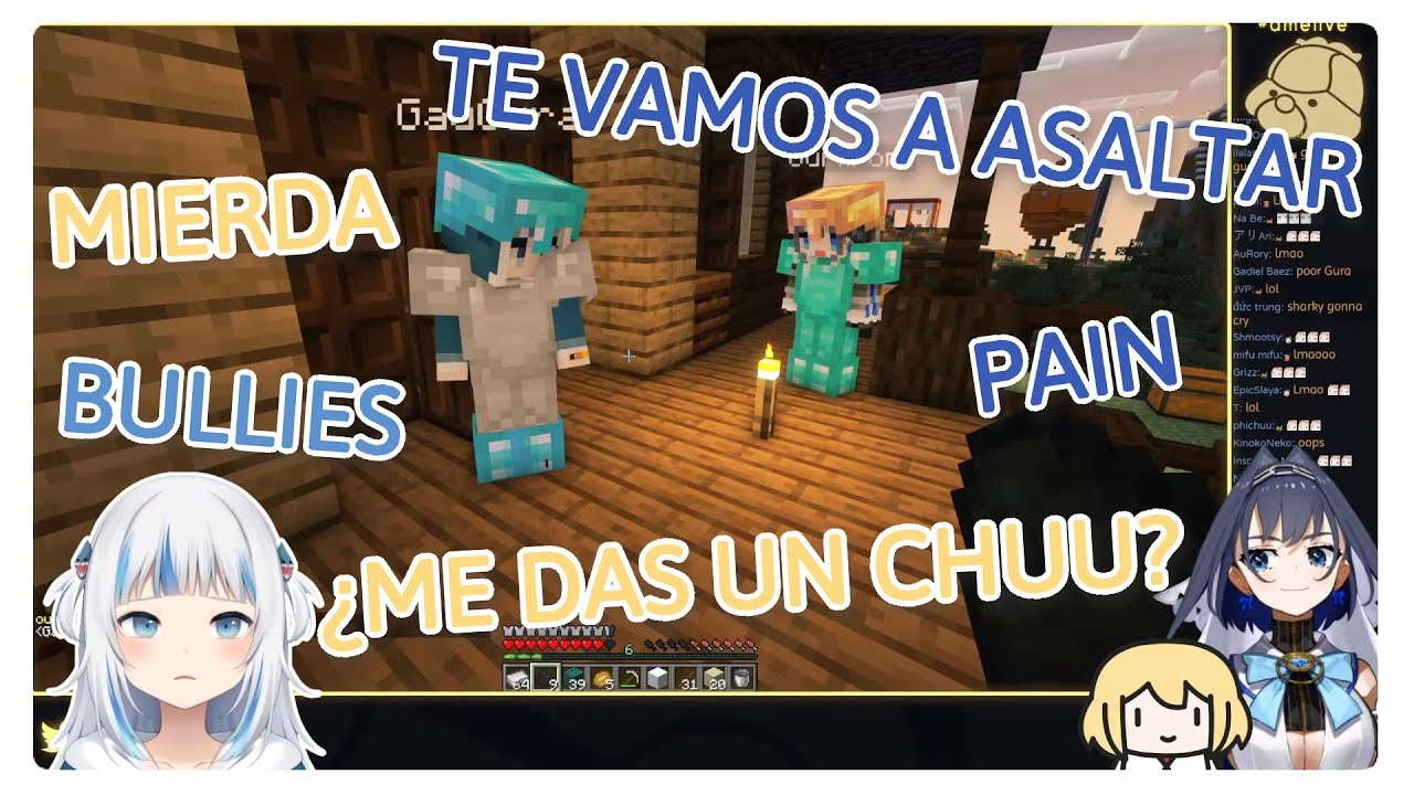 Ame y Kronii tienen un duelo mortal, smol Ame besa a Kronii y molestan a Gura [Sub Español]