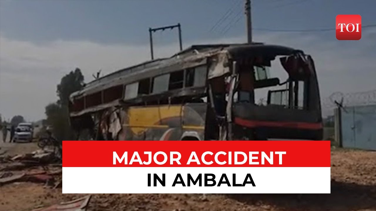 Ambala bus-trailer collision | Speeding trailer collides with bus