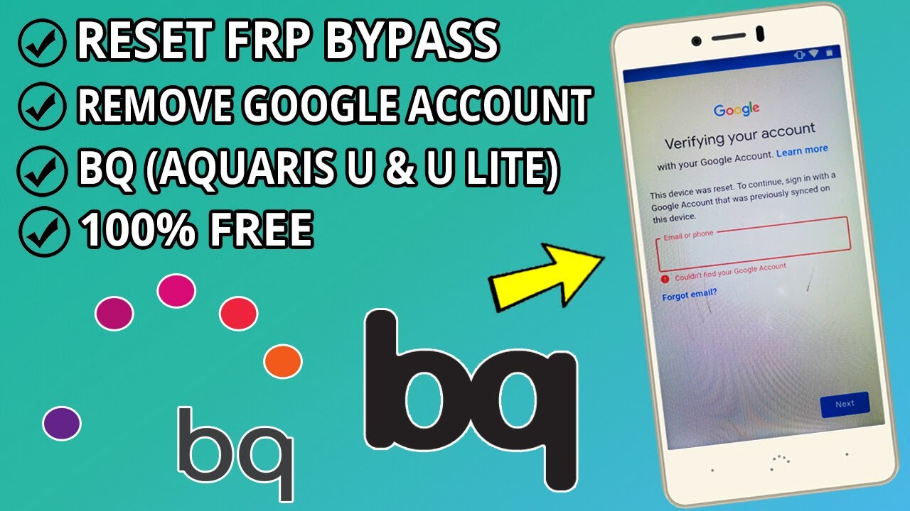 Как удалить или обойти учетную запись Google Bq Aquaris U / U lite (FRP BYPASS) 2022