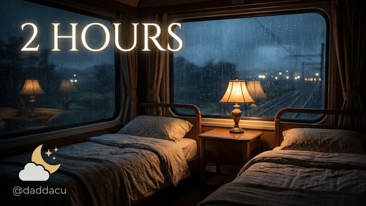 Gece Tren Yolculuğu | Şiddetli Yağmur ve Tren Sesi ile Derin Uyku (2 Saat)
