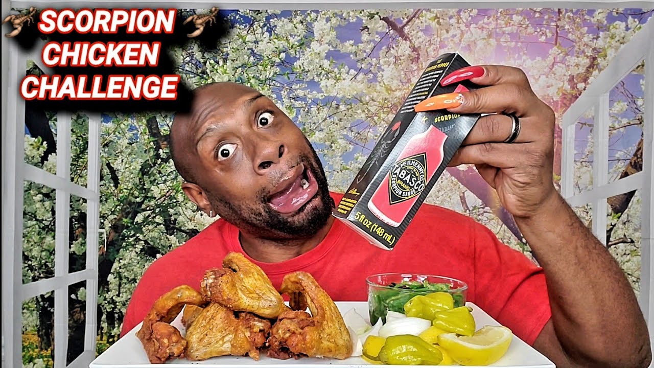 SCORPION CHICKEN CHALLENGE BY XTINA GRUBZ ... CHICKEN WING MUKBANG 먹방 ... EATING SHOW 먹방 ...