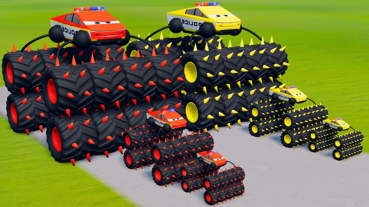 Big & Small McQueen Police VS Train | BeamNG.drive