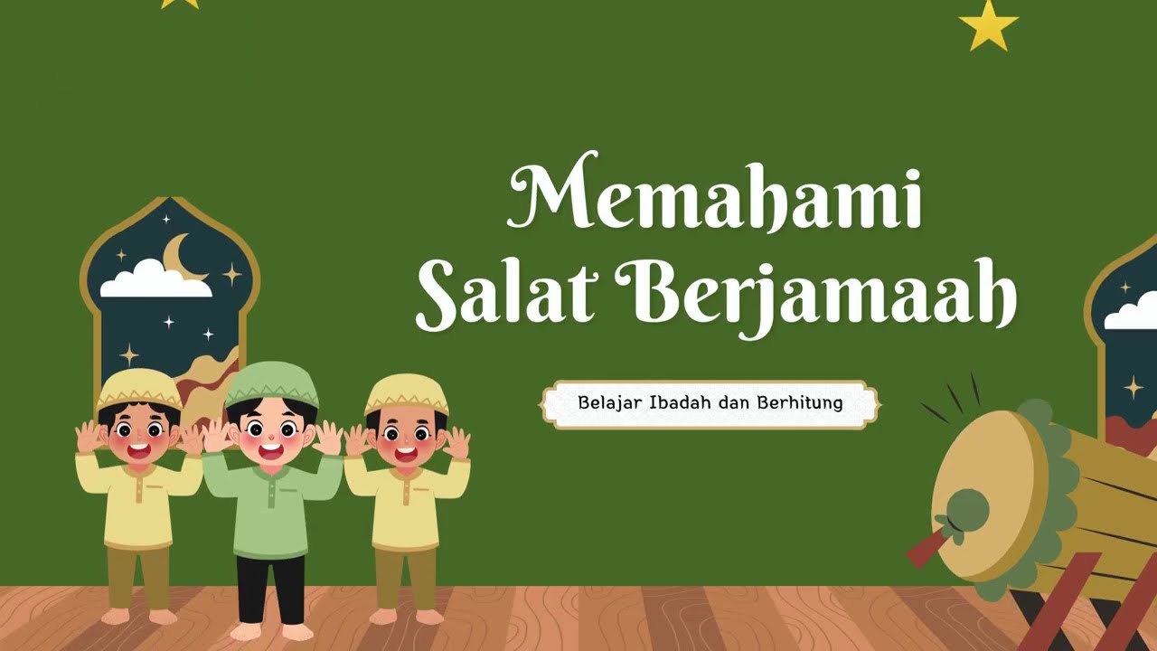 Belajar ibadah tidak harus rumit ✨ Dengan presentasi Salat Berjamaah, materi jadi lebih mudah