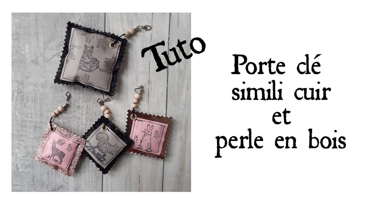 TUTO PORTE CLE SIMILU CUIR ET PERLE EN BOIS BEEBEECRAFT
