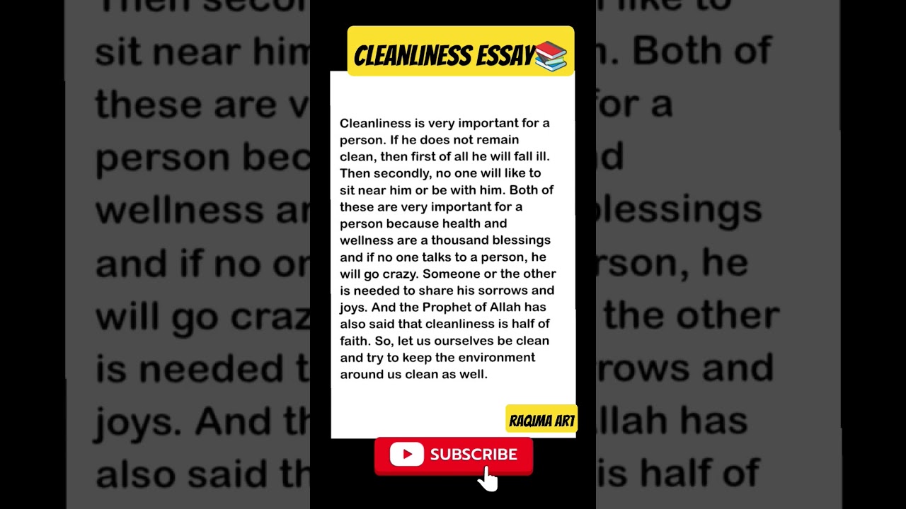 cleanliness essay in english/ short essay in english 