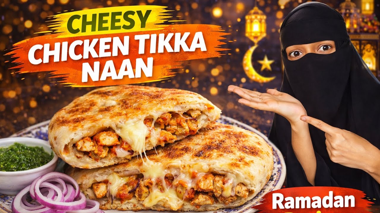 Cheesy Chicken Tikka Naan Recipe | Easy Iftar Snack | Ramadan Recipe