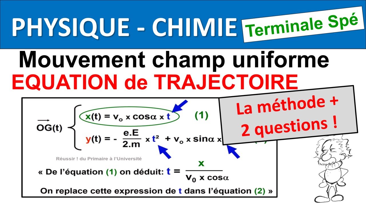Equation de trajectoire Mouvement dans un champ uniforme  Mécanique terminale spécialité physique