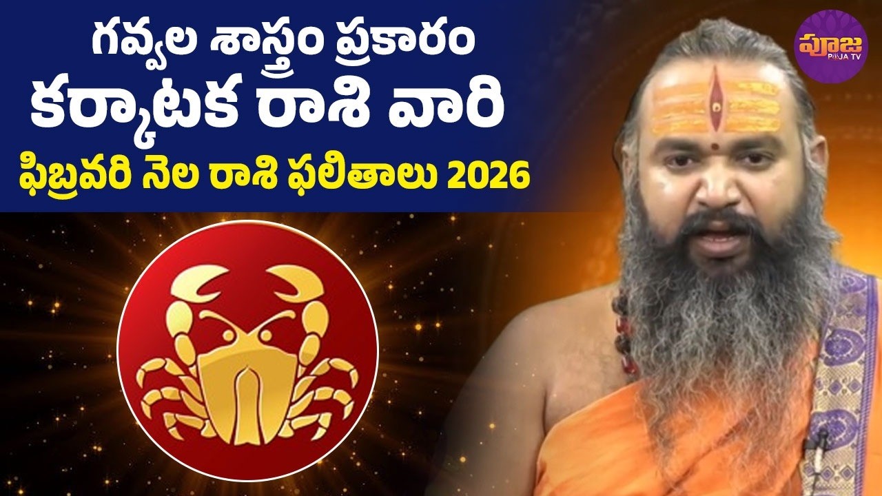 గవ్వల శాస్త్రం ప్రకారం కర్కాటక  రాశి వారి ఫిబ్రవరి నెల రాశి ఫలితాలు 2026 | Karkataka Rashiphalithalu
