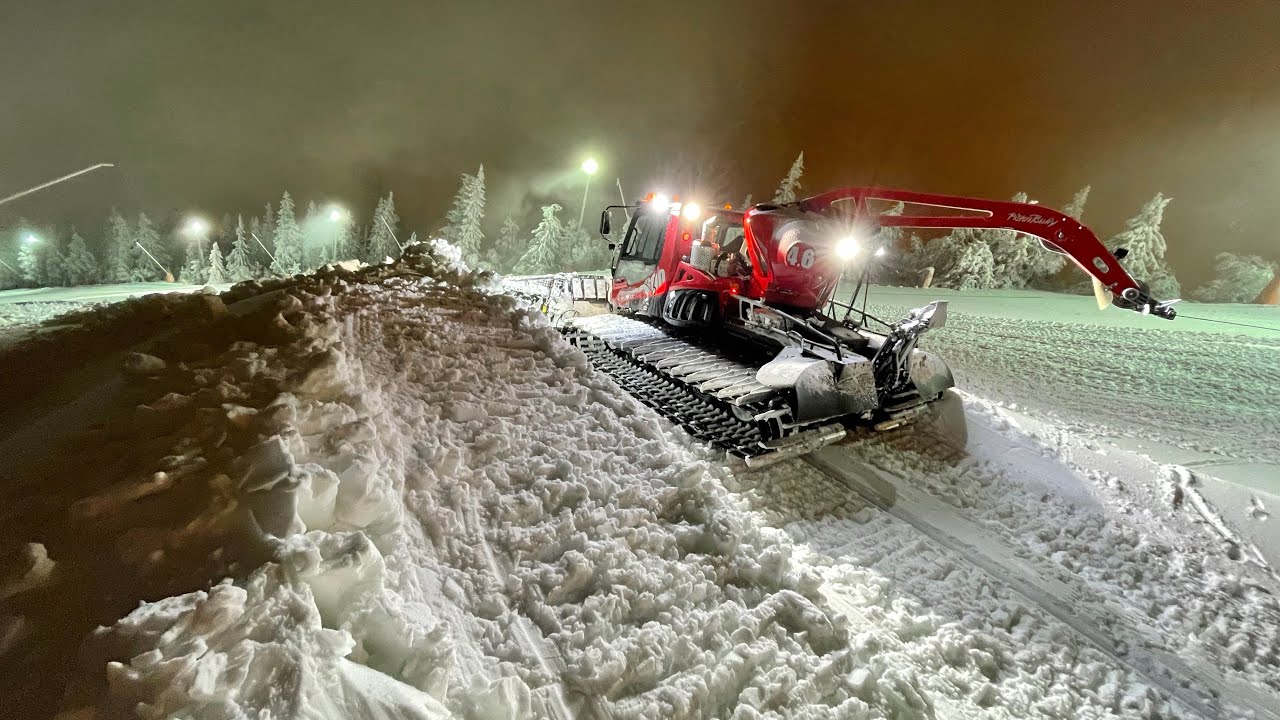 Basic Snowcat Benching, Pistenbully 600LR Winch (POV)