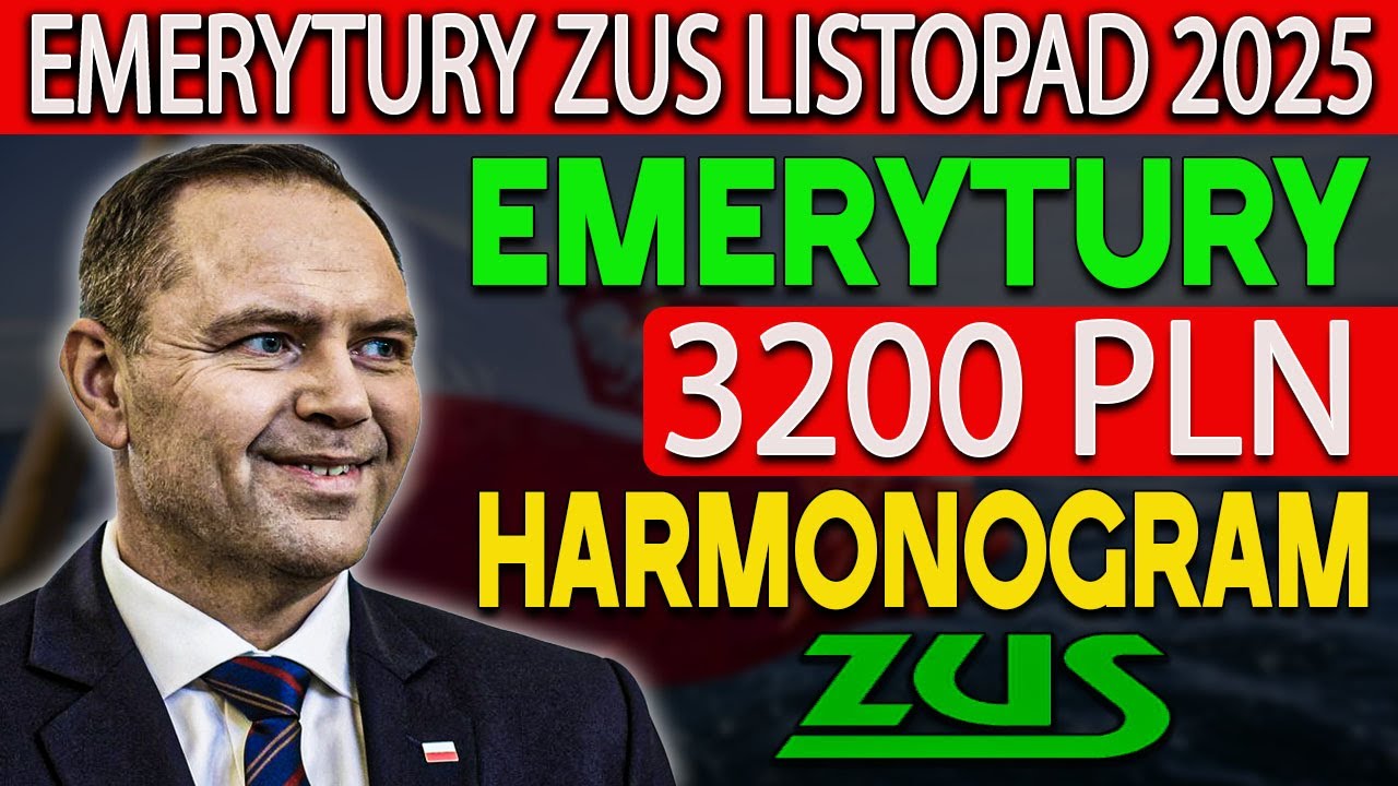 ZUS Wypłata Listopad 2025 - Emerytury od 3,200 PLN | Pełny Harmonogram