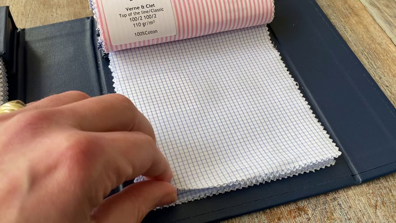 Small blue check shirt fabric