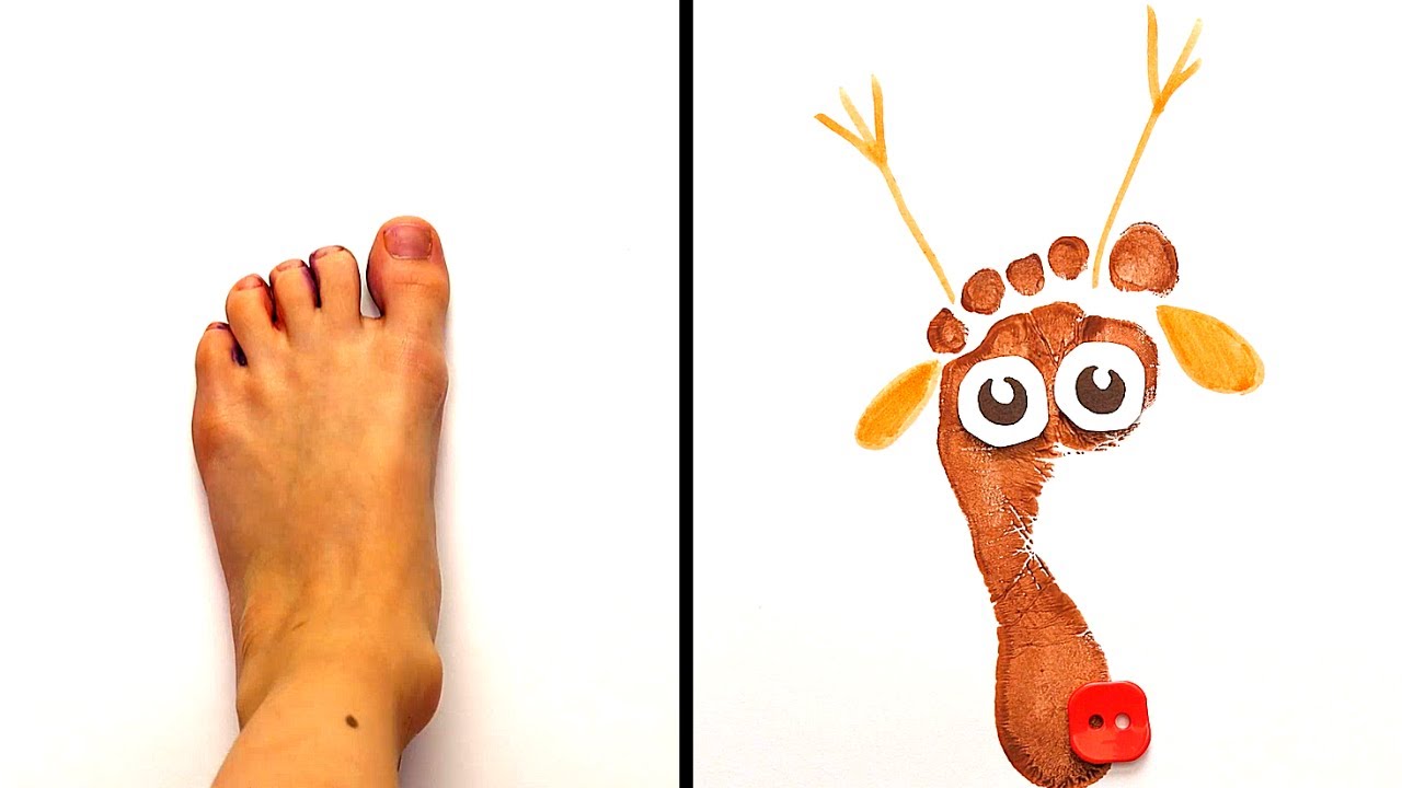 32 EASY DRAWING IDEAS FOR BEGINNERS || 5-Minute Hand And Footprint Art Ideas!