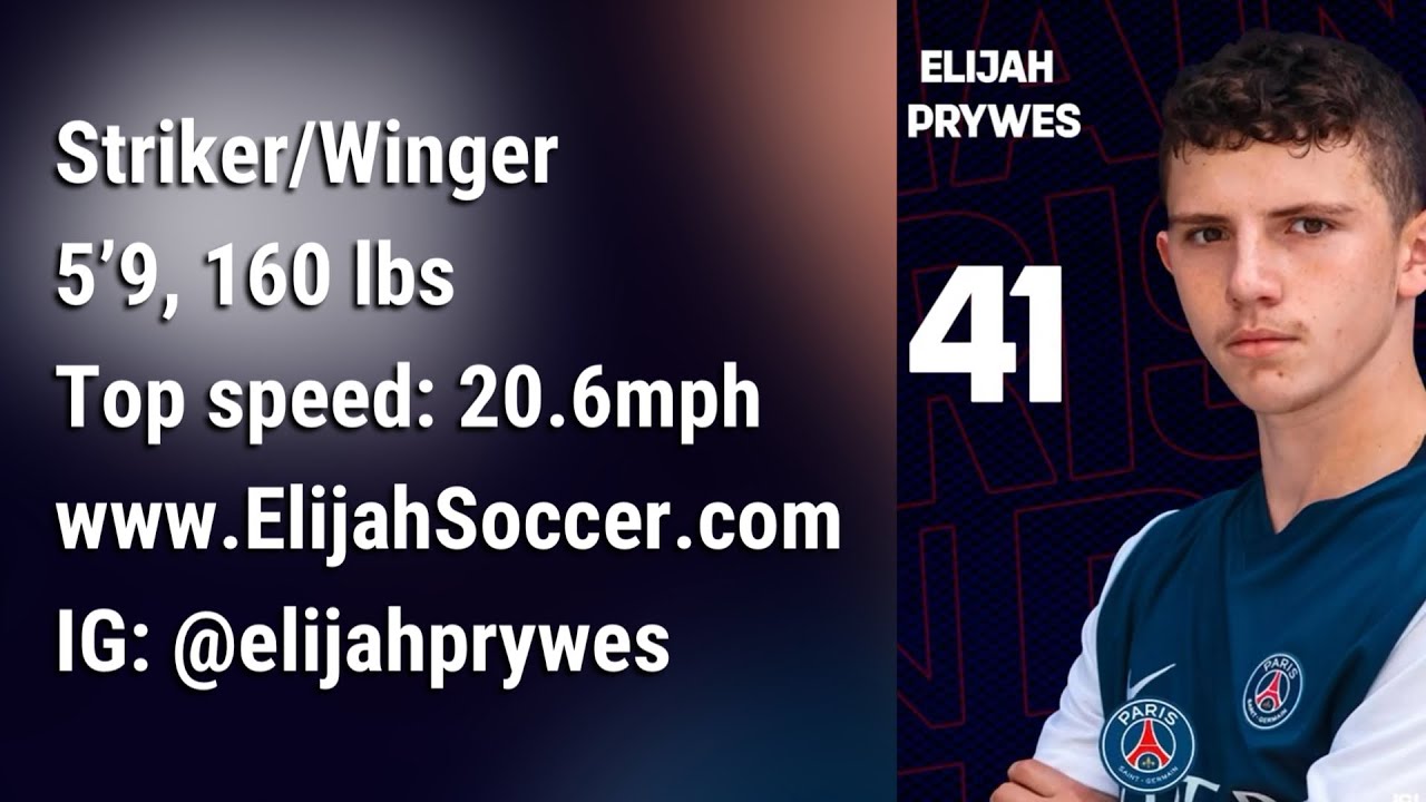 15-year-old Striker, Elijah Prywes, PSG Academy (Evian, France) U19/U16 2024-25 Midseason Highlights