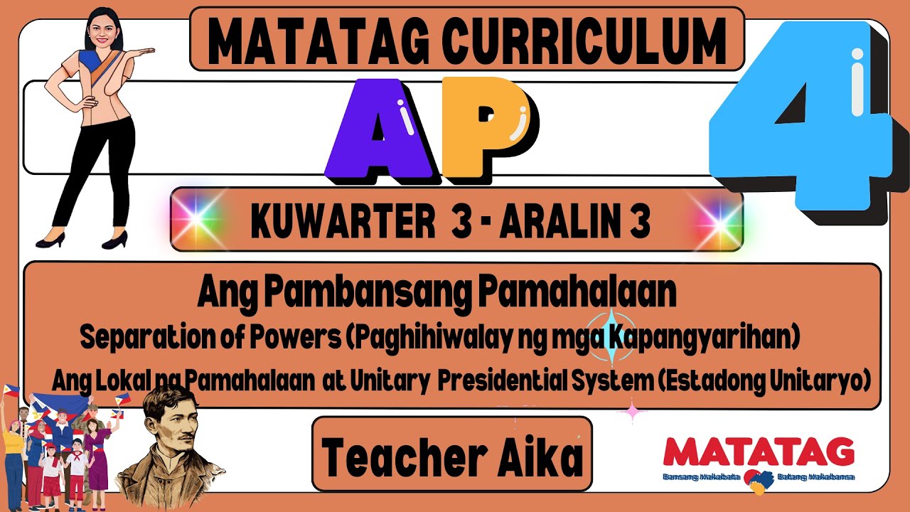 MATATAG AP 4 Grade 4 Kuwarter 3 Aralin 3 Ang Lokal na Pamahalaan  at Unitary  Presidential System
