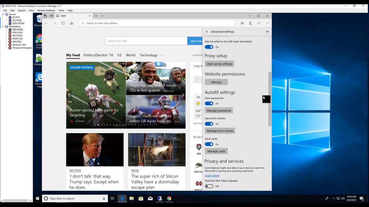 How to configure Privacy settings in Edge
