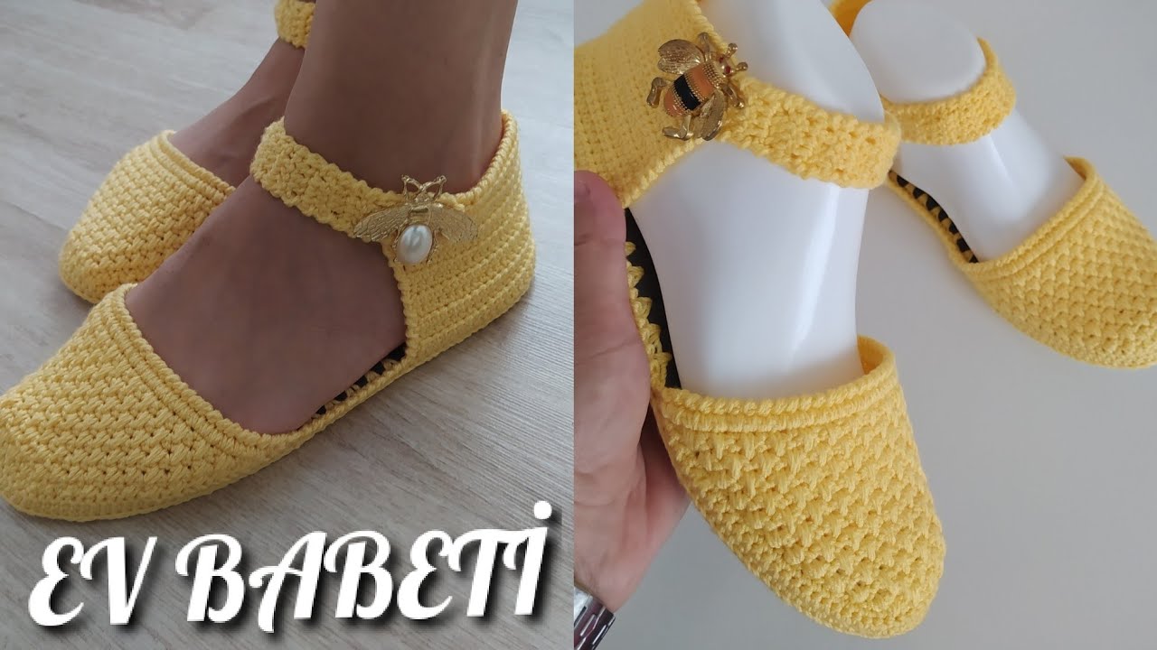 KEÇE TABAN BABET PATİK YAPIMI / pirinç örneğini babet patik modeli / knitting /  Model Ayşe Varol
