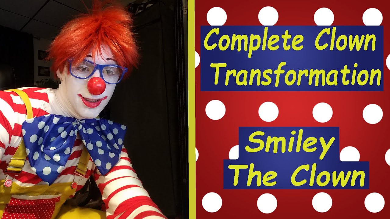 COMPLETE CLOWN TRANSFORMATION: How I become a clown from start to finish - Smiley the Clown
