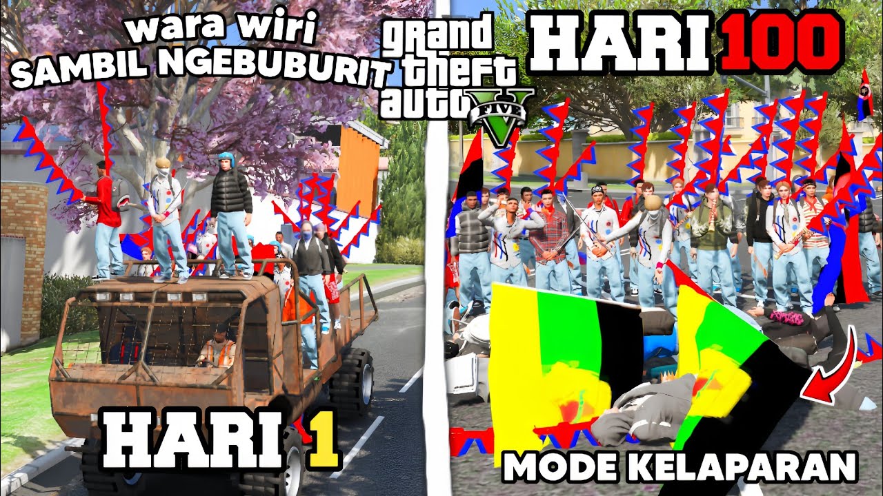 100 HARI DI GTA 5 TAWURAN ANTAR SEKOLAH Part.2