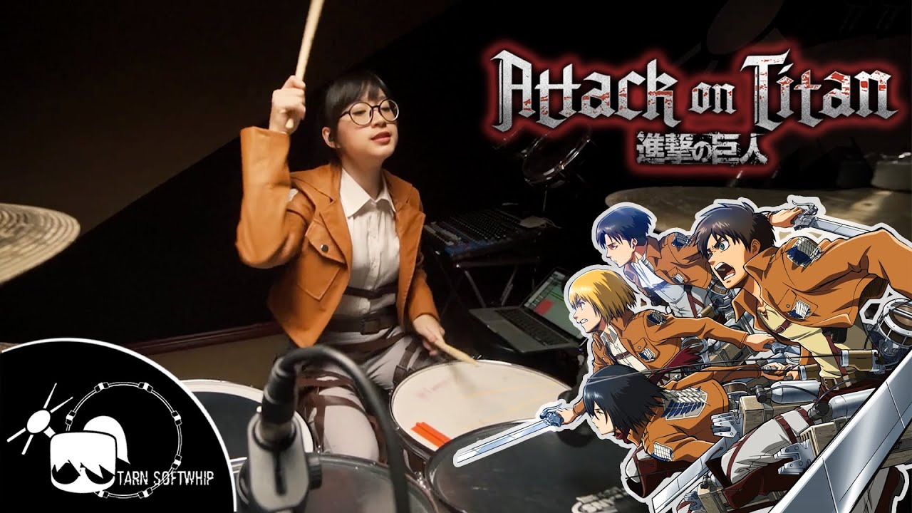 Attack on Titan Opening OP1 Guren no Yumiya Drum Cover ( Tarn Softwhip ) 