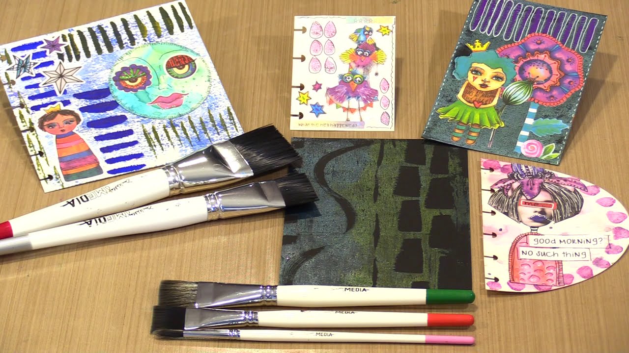 Mark Making With Dina Wakley's Brushes by Joggles.com