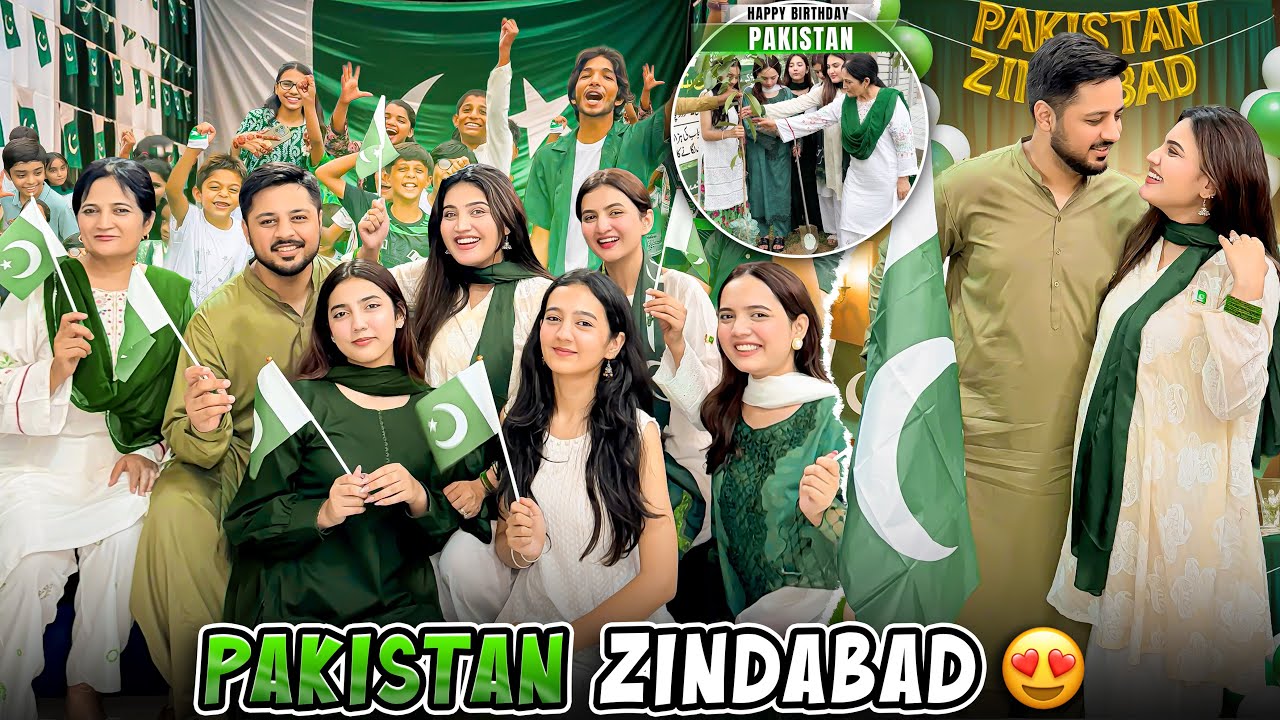 14TH AUGUST GRAND CELEBRATION 💚| Behno K Sath Mil K Tree Lagaye 🌳♥️ | Bacho Ka Rush Lag Gya 😍