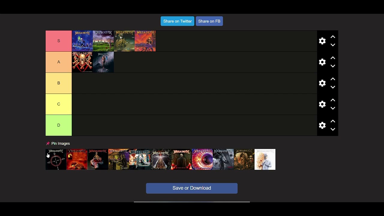megadeth album tier list