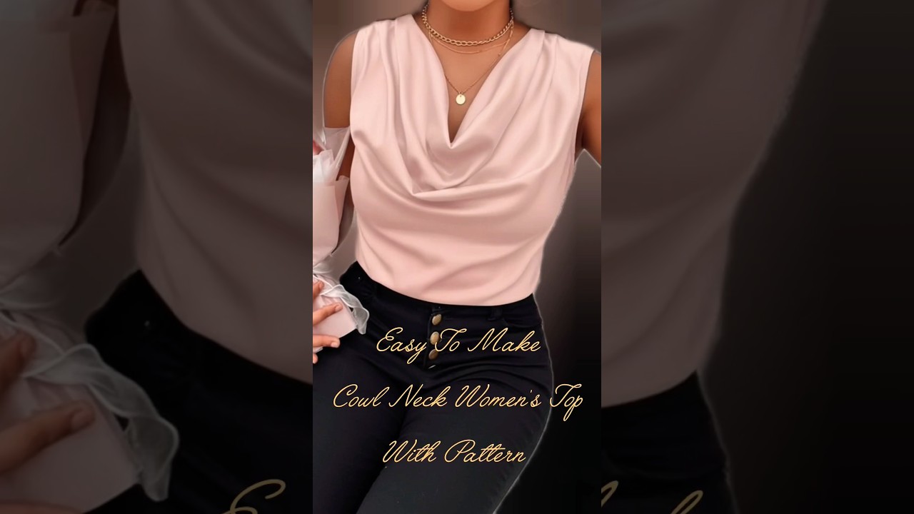 easy to make women's cowl neck top with pattern #viralshort #shorts #top #fashion #ytshorts