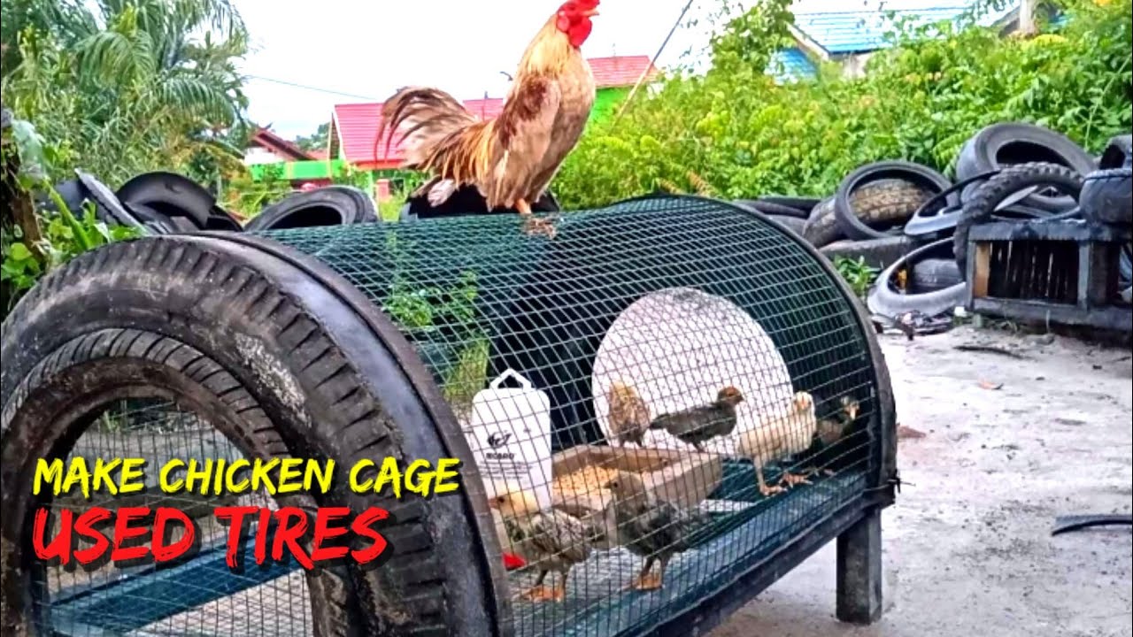 used tires for making chicken coops