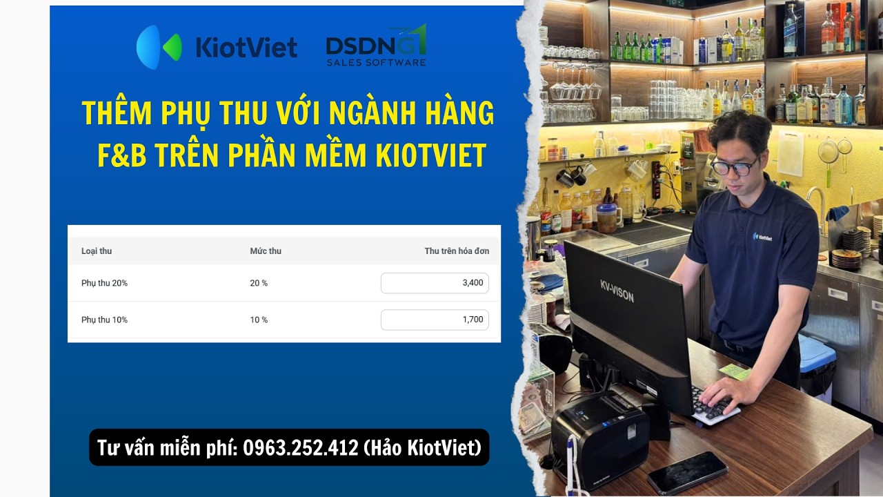 Hướng dẫn thiết lập PHỤ THU trên phần mềm KiotViet