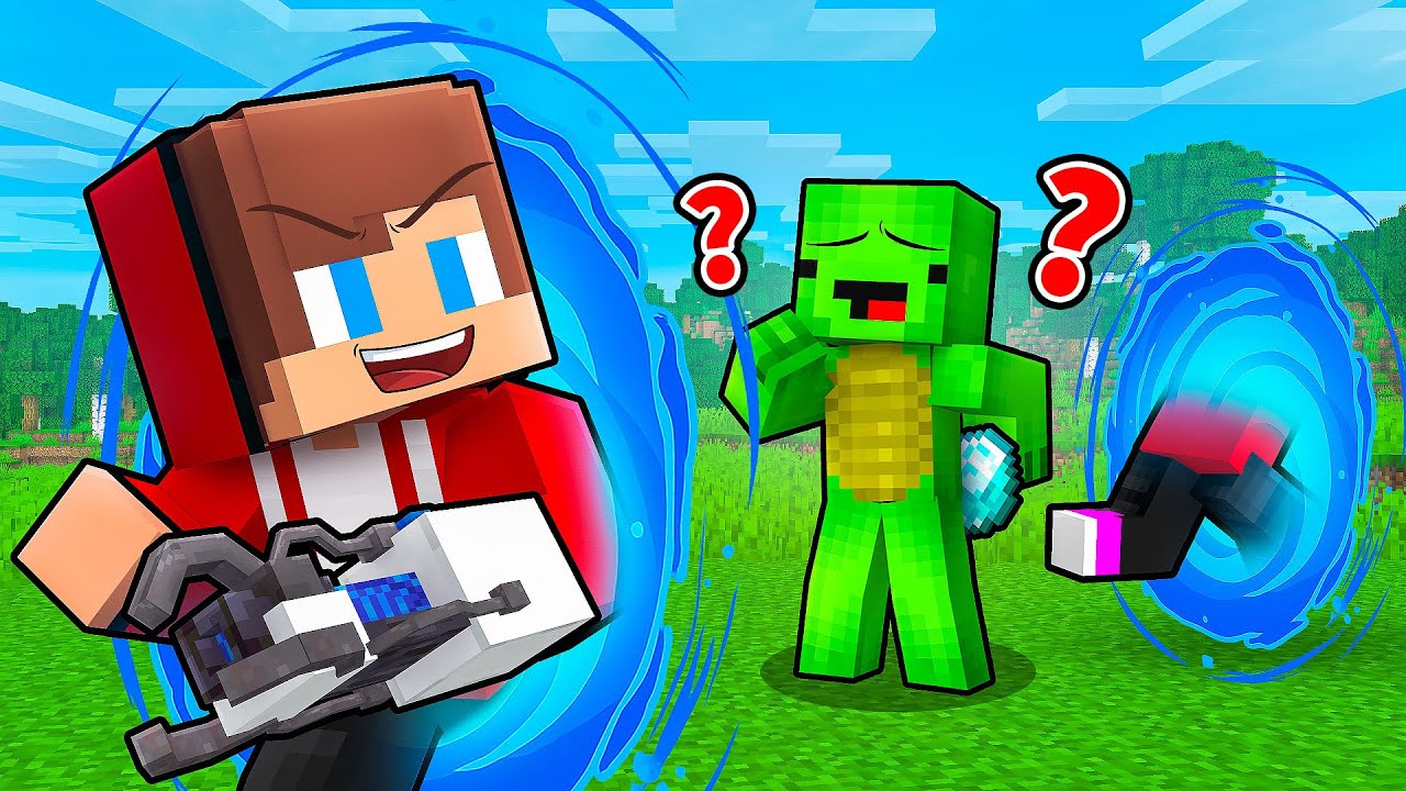 JJ Use PORTAL GUN to Prank Mikey in Minecraft - Maizen