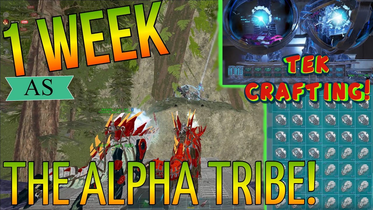 1 Week As Alpha Tribe! Crafting A Bunch Of Tek Stuff! - Small Tribes PVP - Ark Survival Evolved 2021