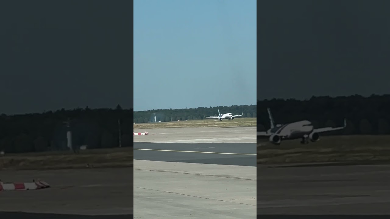Mia airlines landing at Frankfurt airport 