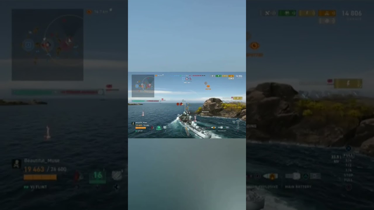 Flint dumpsters 3 tier VII ships in flank spawn. (Yudachi, New Jersey, Hipper) #Wows Legends
