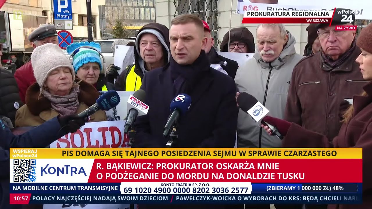 Robert Bąkiewicz usłyszał zarzuty: podżeganie do mordu na Donaldzie Tusku. Kontra