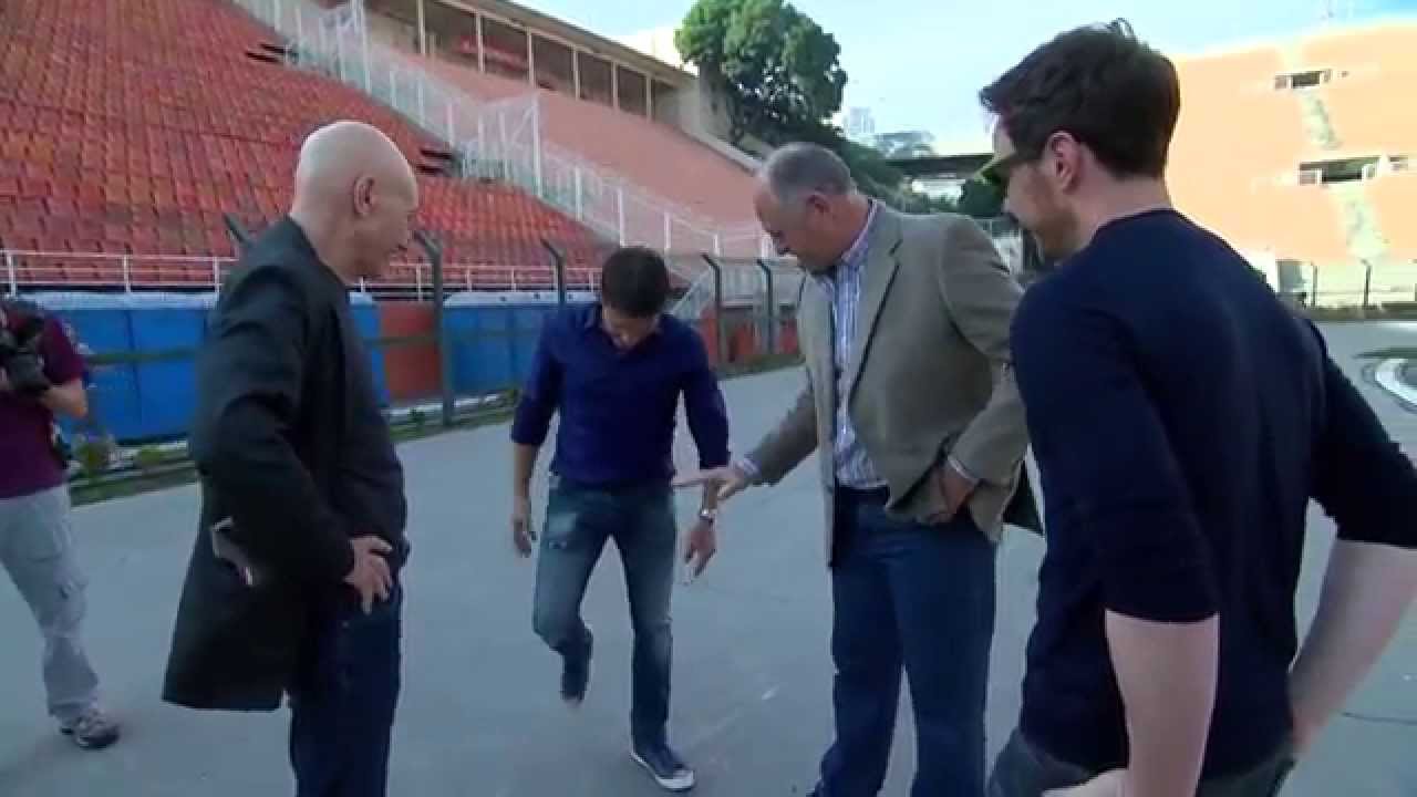 James McAvoy & Patrick Stewart Meet with Brazilian World Cup Coach Luiz Felipe Scolari in Brazil