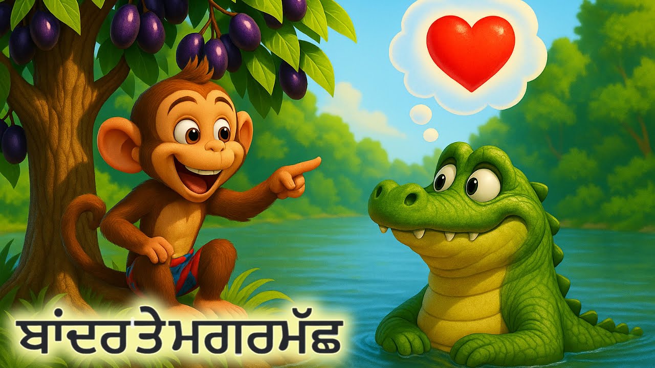 The Monkey and The Crocodile|ਬਾਂਦਰ ਤੇ ਮਗਰਮੱਛ | Punjabi Kahani| Punjabi Moral Story | Lok Kahani