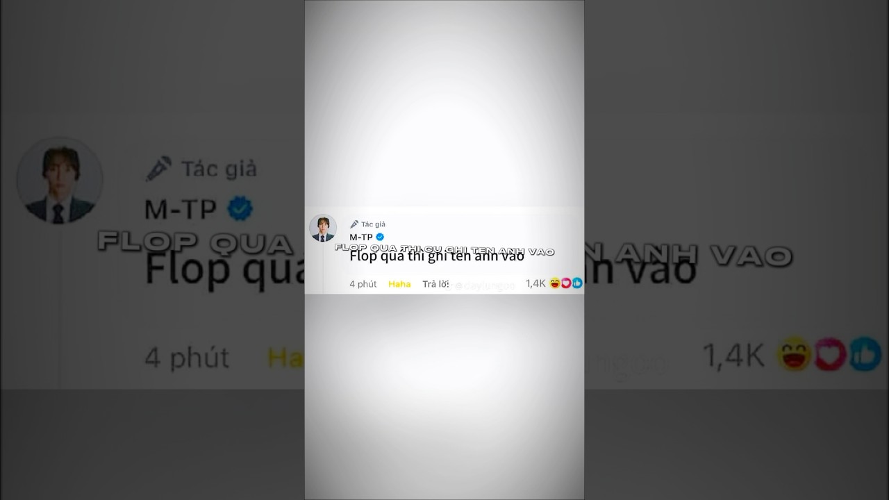 FLOP quá thì cứ ghi tên anh vào, tên anh Mr. Ni HD SAISON