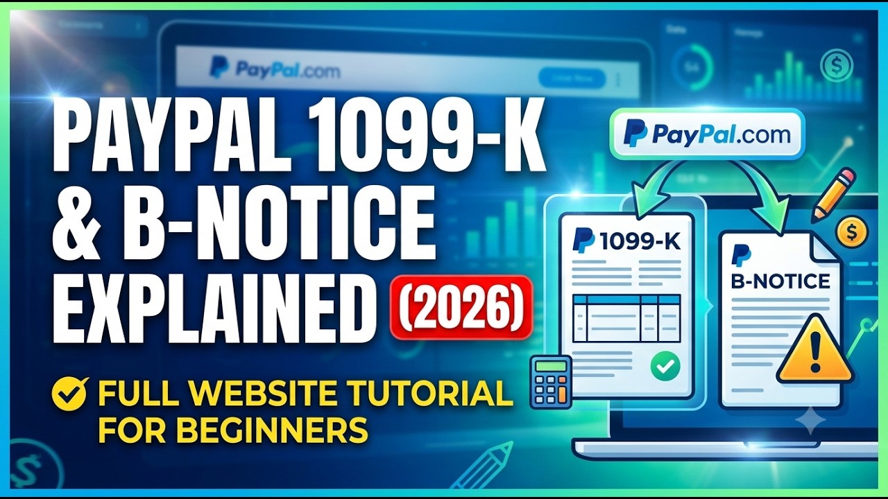 PayPal 1099-K and B-Notice Explained (2026) Full Website Tutorial for Beginners
