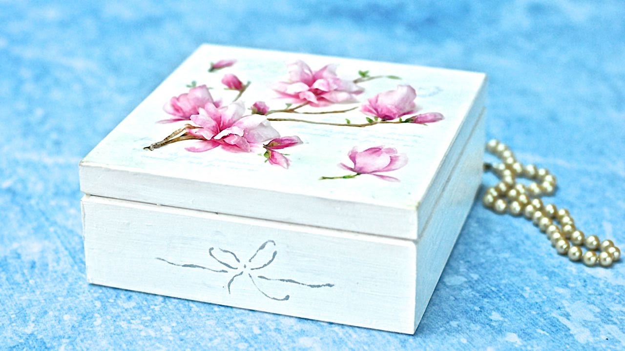 Decoupage 3D  z folią sospeso -  magnolie - tutorial DIY