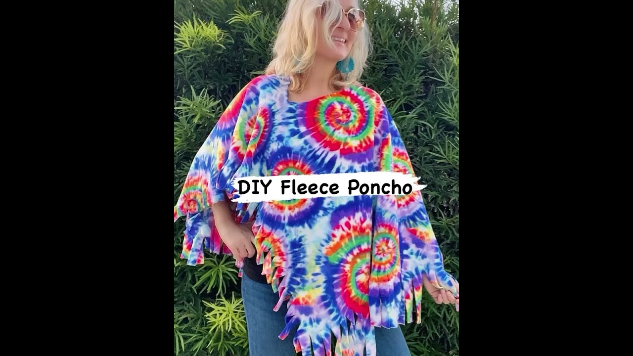 DIY Fleece Poncho - Easy No Sew Fleece Poncho - Adult & Kids - Easy, Fun and super quick pattern!