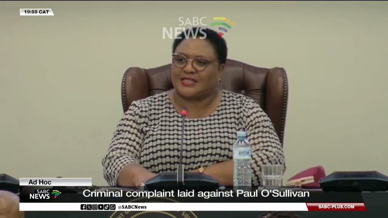 Ad Hoc | EFF lays criminal complaint against O' Sullivan, evidence leader says he must come back