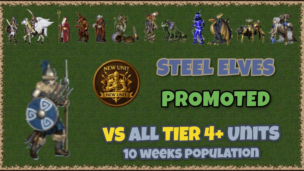 Steel Elves PROMOTED vs all level 4 upgraded units in Heroes 3