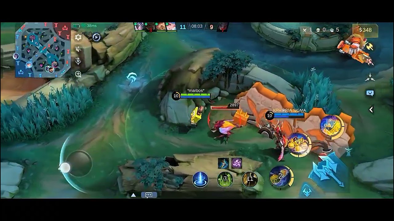Bermain solo renk menggunakan Hero cyclops menggunakan skin Spongebob santai
