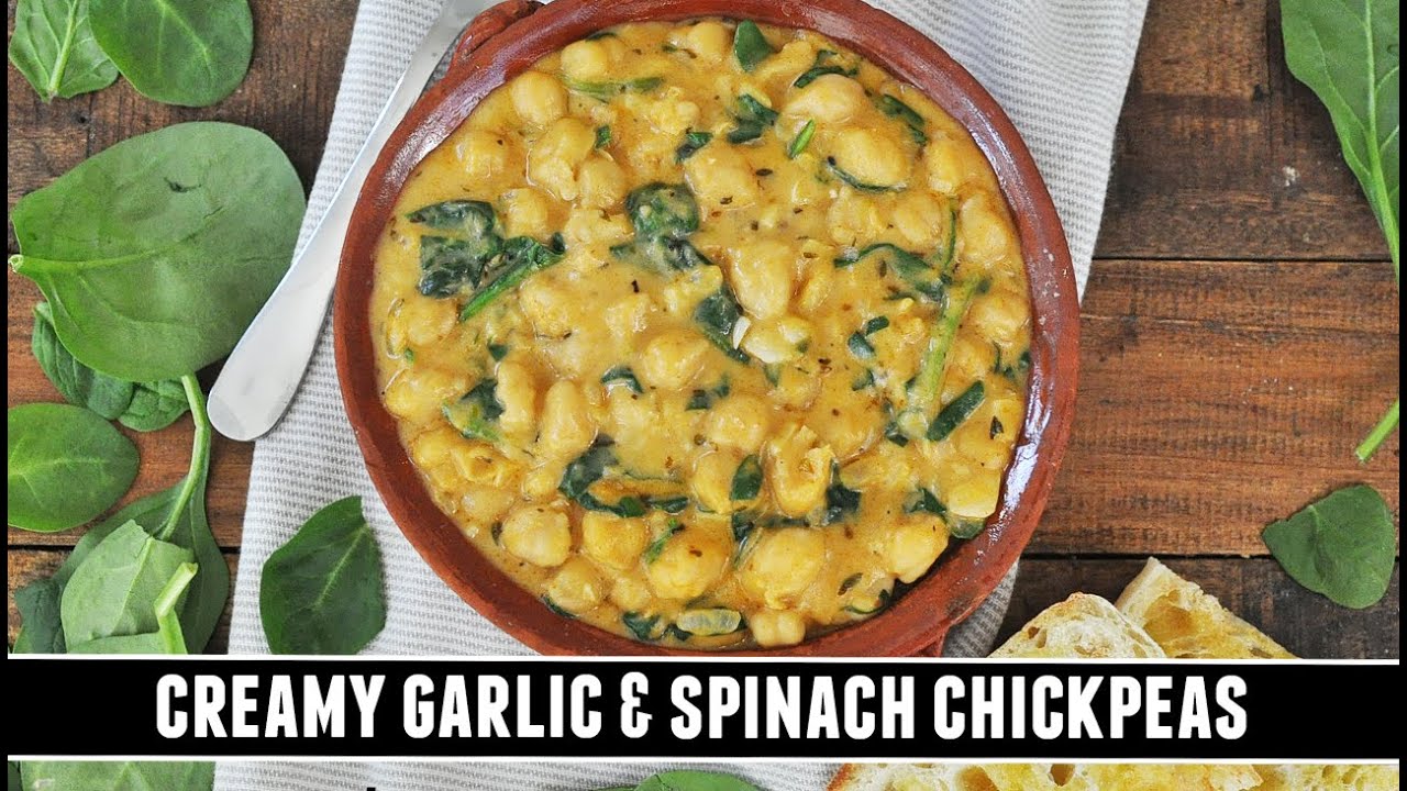 CREAMY Garlic & Spinach Chickpeas | Quick & EASY One-Pot Recipe