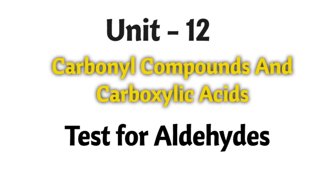 Test for aldehydes  | Carbonyl compounds and carboxylic acids | TN 12th chemistry | unit 12 |