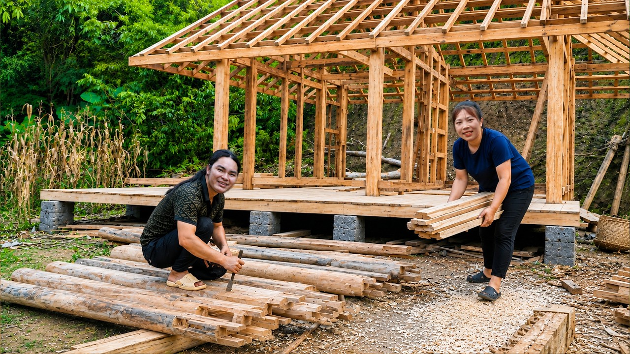 Building a New Wooden House on New Land With Reclaimed Wood From My Old Home | SURVIVAL ALONE