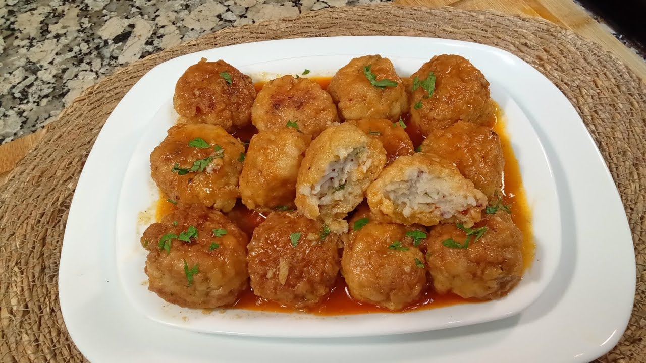 ALBÓNDIGAS DE CALAMARES Y LANGOSTINOS te encantara su textura y sabor 