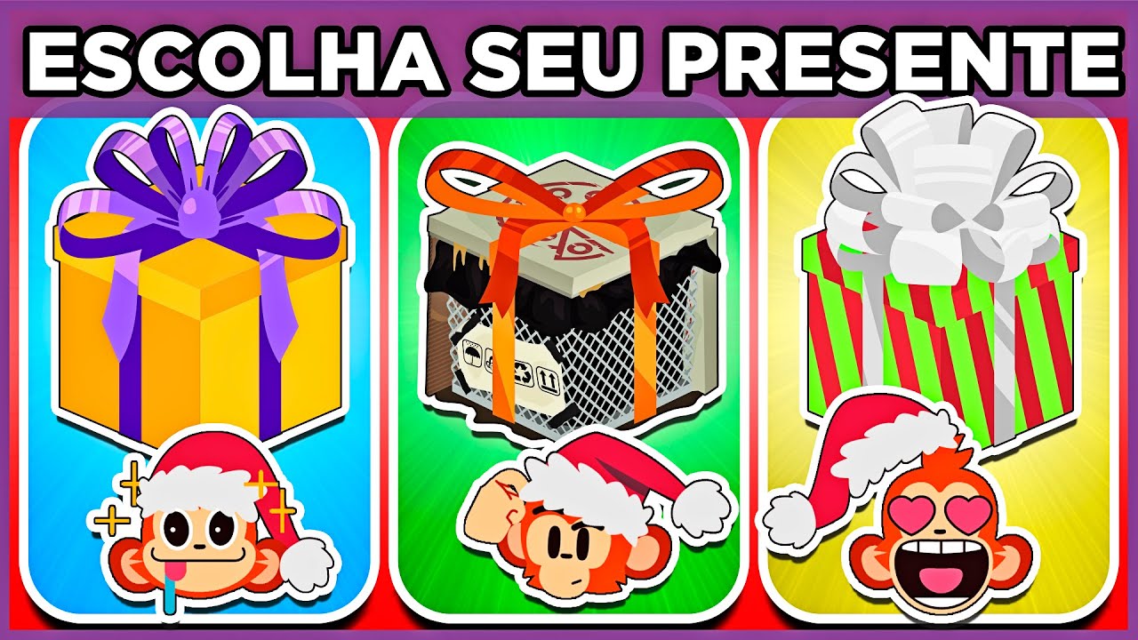 🎁 ESCOLHA SEU PRESENTE DE NATAL 🎁 EDIÇÃO NATALINA  #quiz  #macaquiz