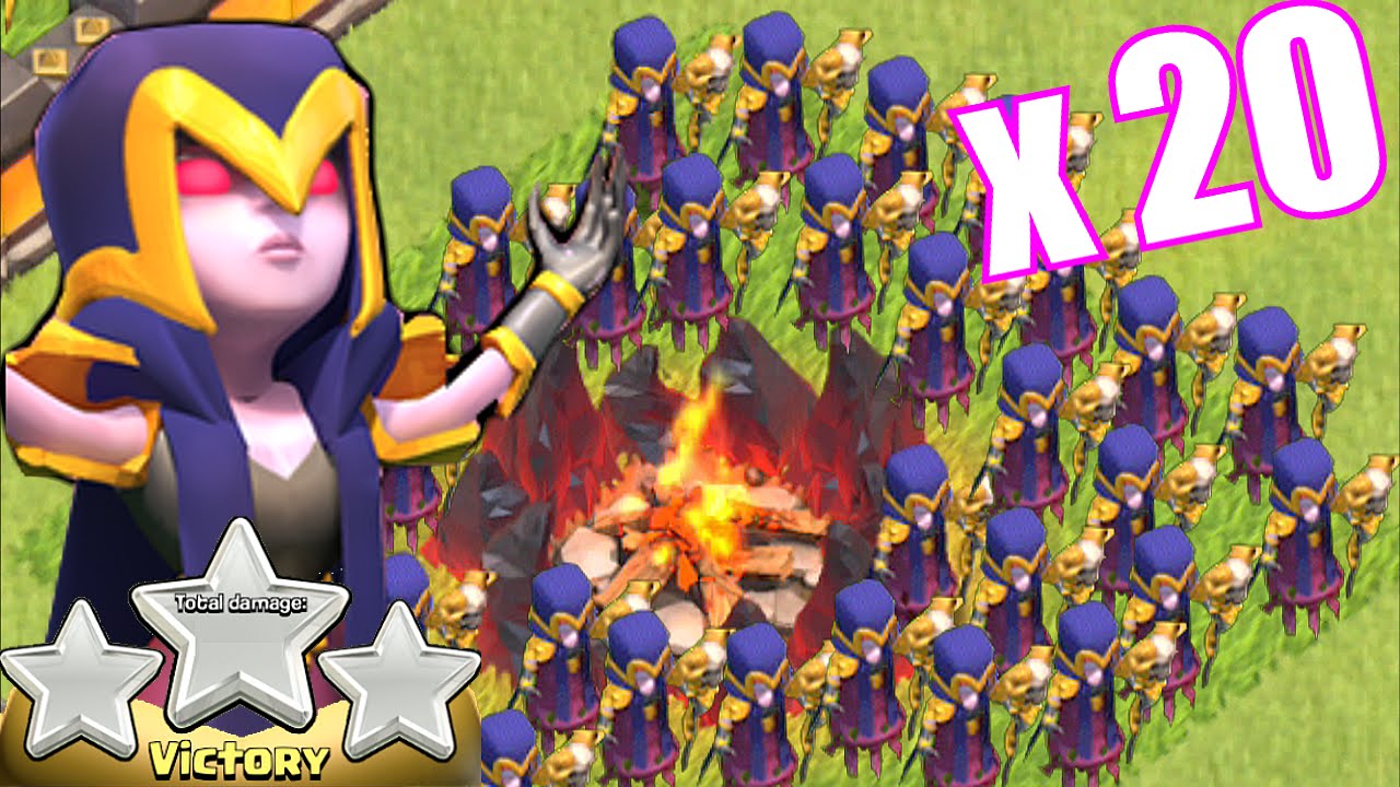 Clash Of Clans - LVL 3 ALL WITCH ATTACK!! (Over-powered or balanced?!?)